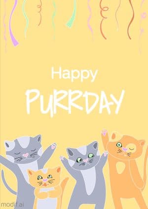 Cats Birthday Greeting Card