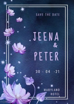 Floral Wedding Card Template