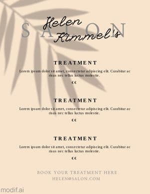 Salon Pricing Sheet Template