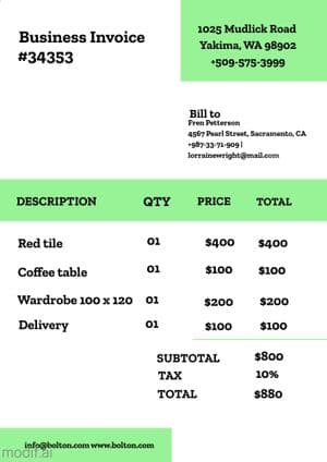 Business Invoice Template