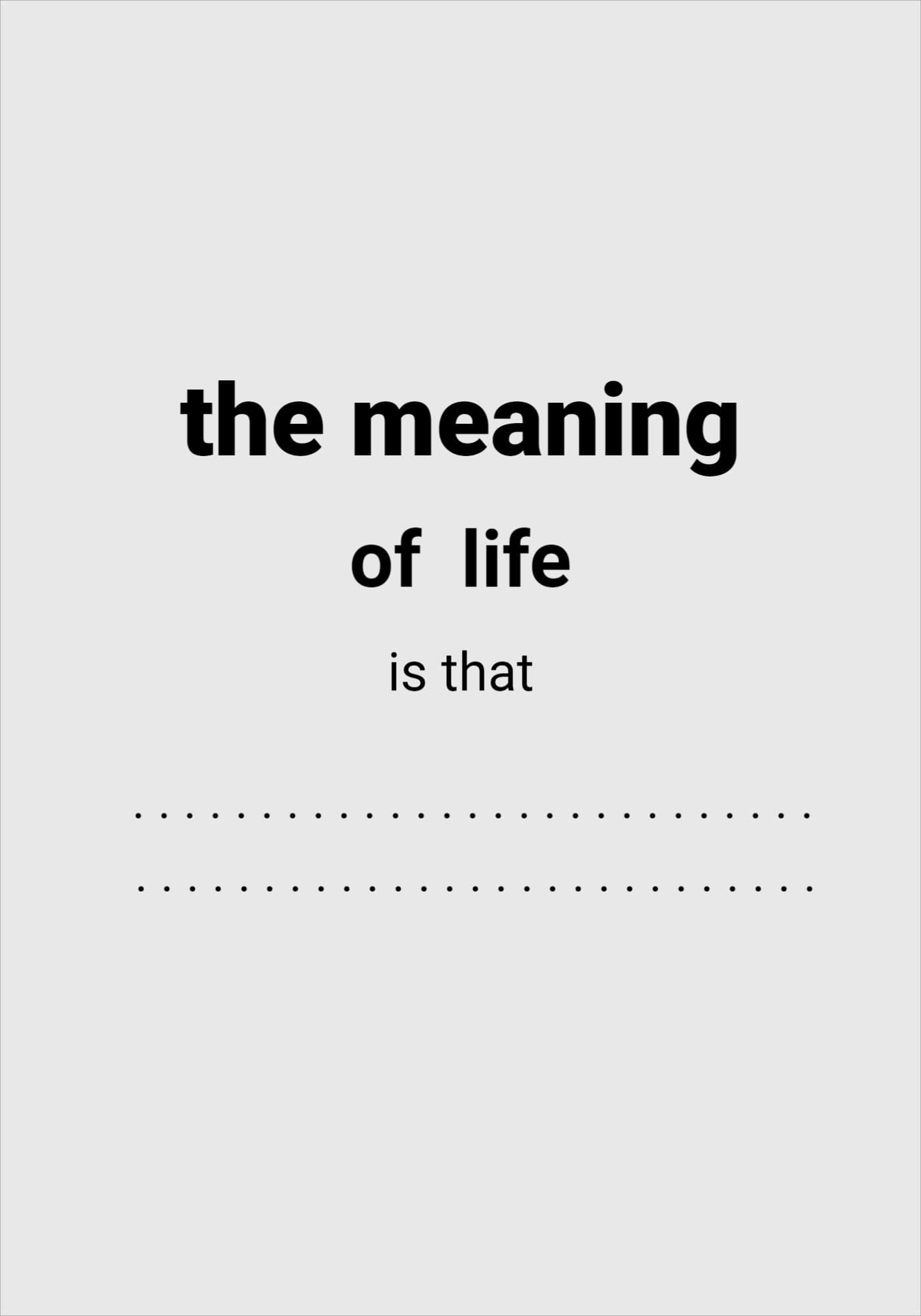 Poster The Meaning Of Life