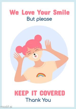 Cute Covid Poster Template