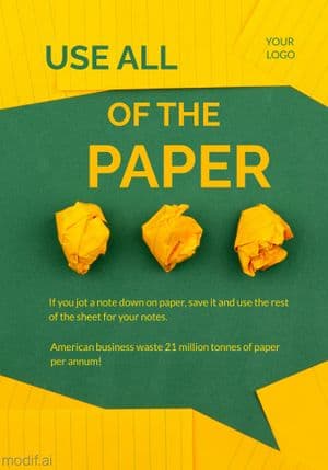 Paper Waste Poster Template