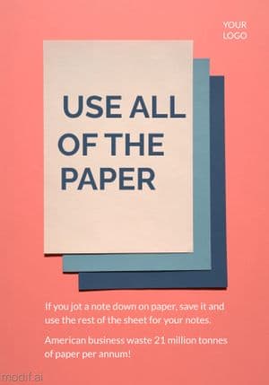 Paper Waste Poster Template