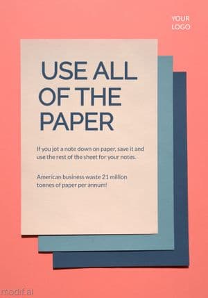Paper Waste Poster Template