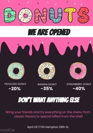 Donuts Cafe Flyer Template