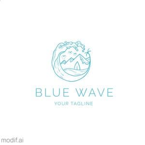 Free Blue Wave Logo Template