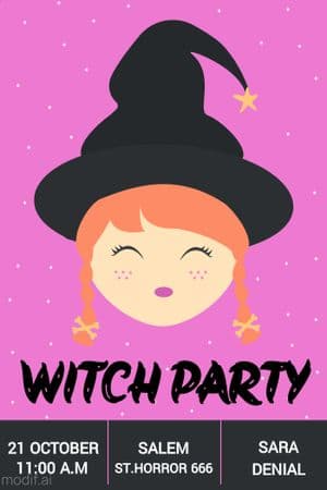 Witch Party Template Design