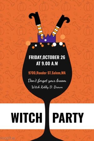 Witch Party Template Design