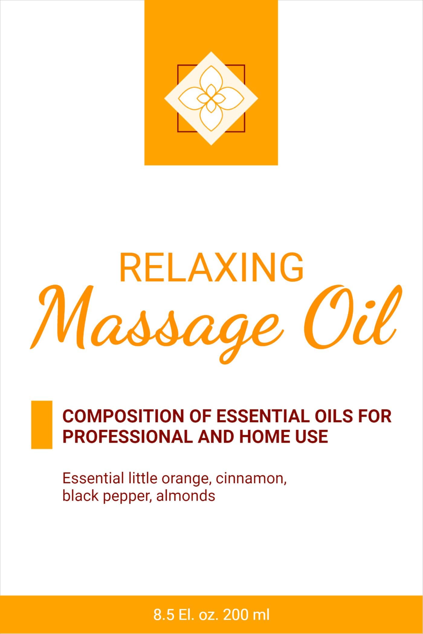 Massage Oil Label Template