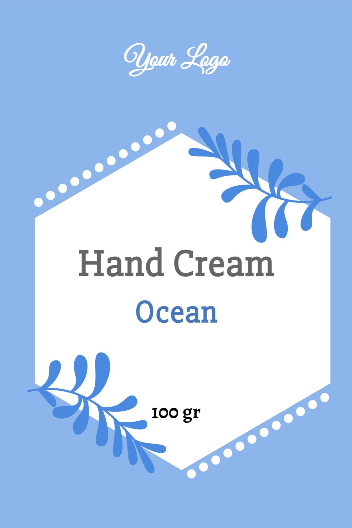 Hand Cream Label Template
