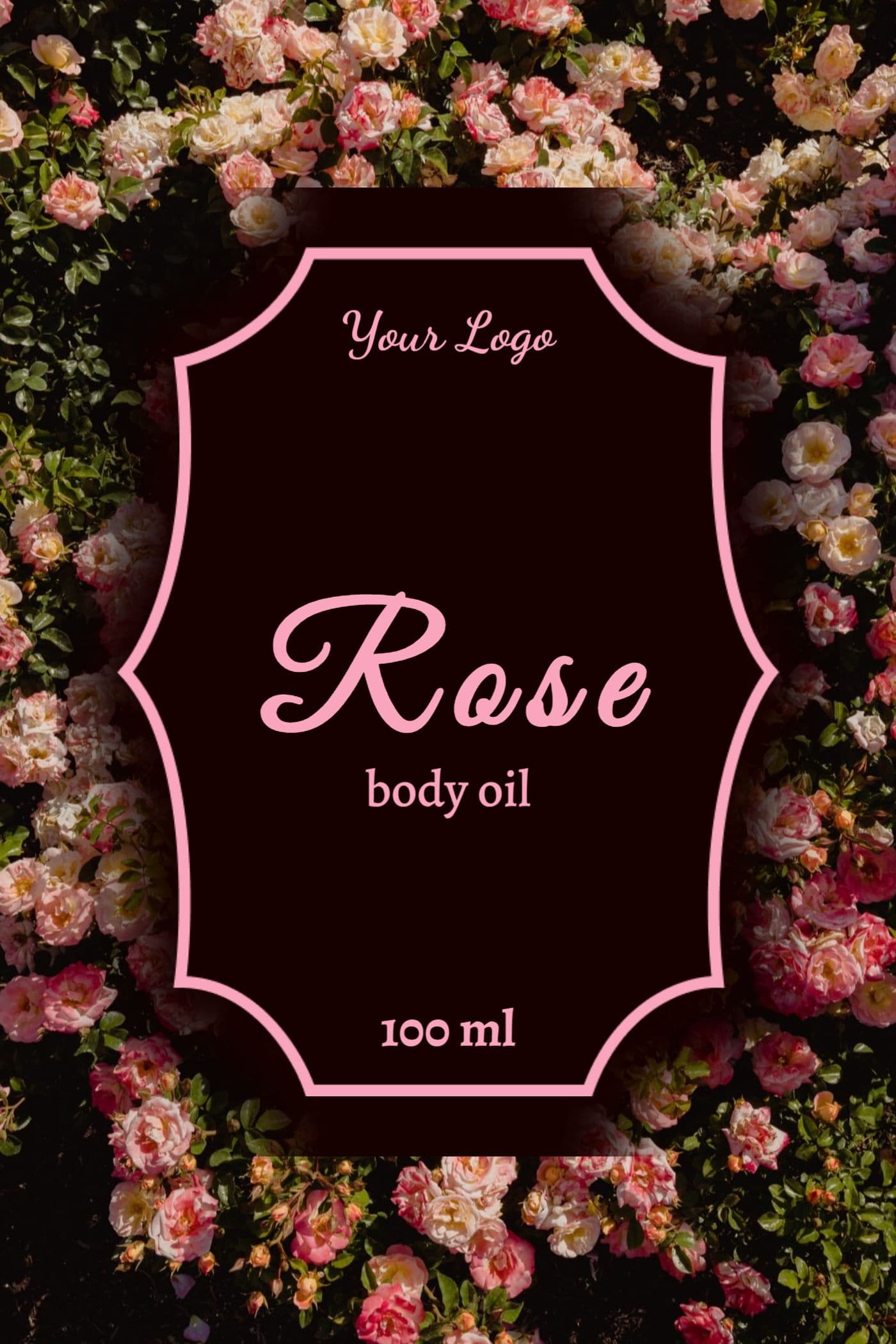 Rose Body Oil Label Template