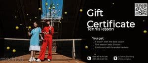 Tennis Gift Voucher Template
