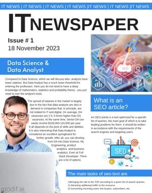 IT Newspaper Cover Template
