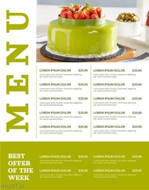 Cafe Menu Template In Green
