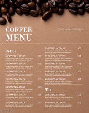 Coffee Shop Menu Template