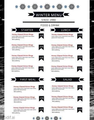 Winter Menu Design Template