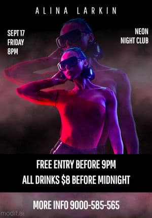 Flyer Design Neon Night Club
