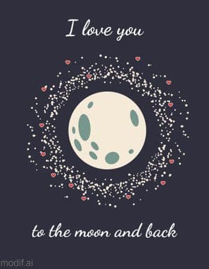 Love Moon T-Shirt Template