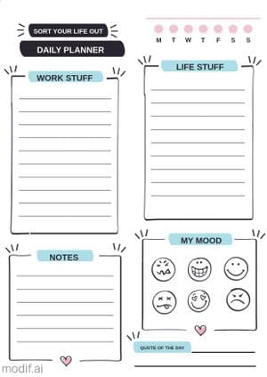 Daily Life Planner Template