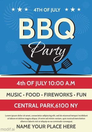 BBQ Party Flyer Template