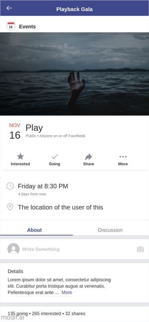 Facebook Event Mockup Mobile