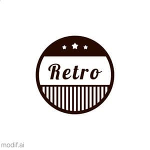 Round Badge With Retro Logo
