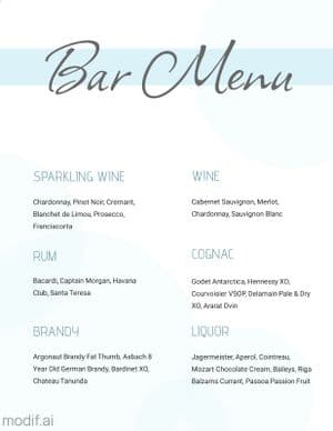 Drinks Menu Design Template